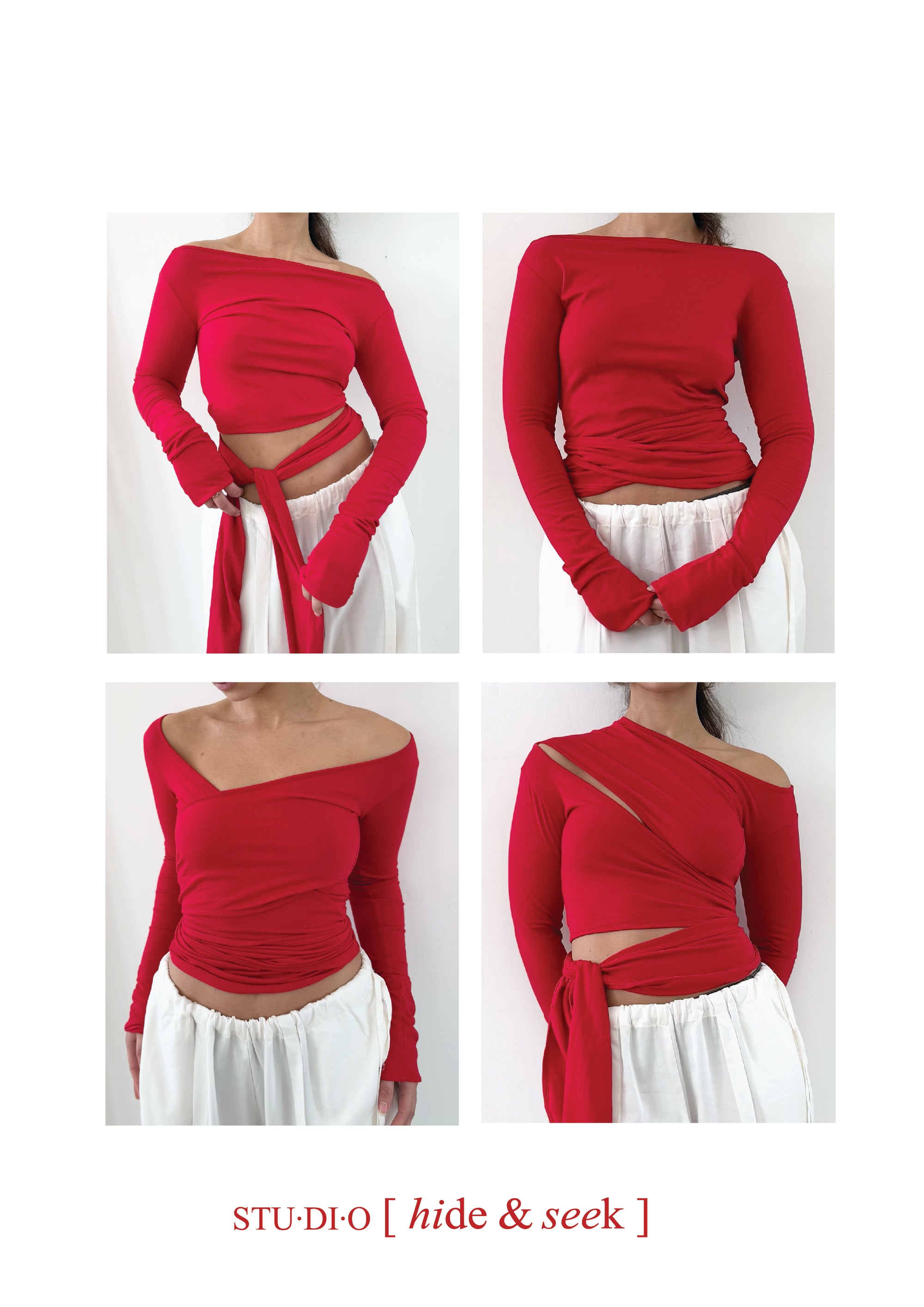 Wrap Long Sleeve- Navy Gray Viscose