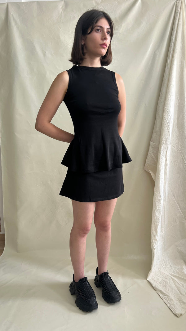 Fine Rib Tank- Black