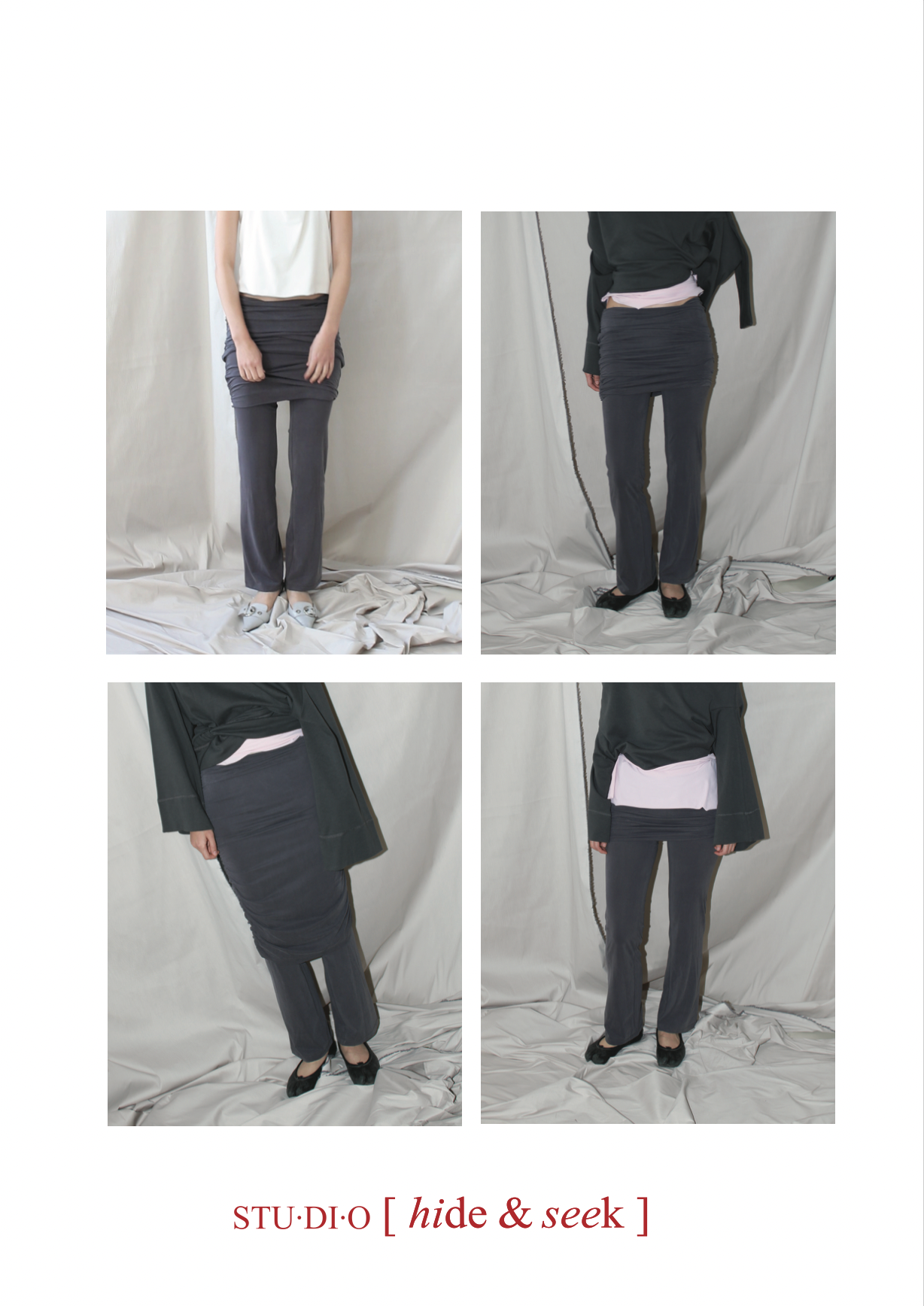 Adjustable Skirted Leggings- Gray Cupro