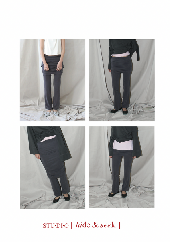 Adjustable Skirted Leggings- Gray Cupro