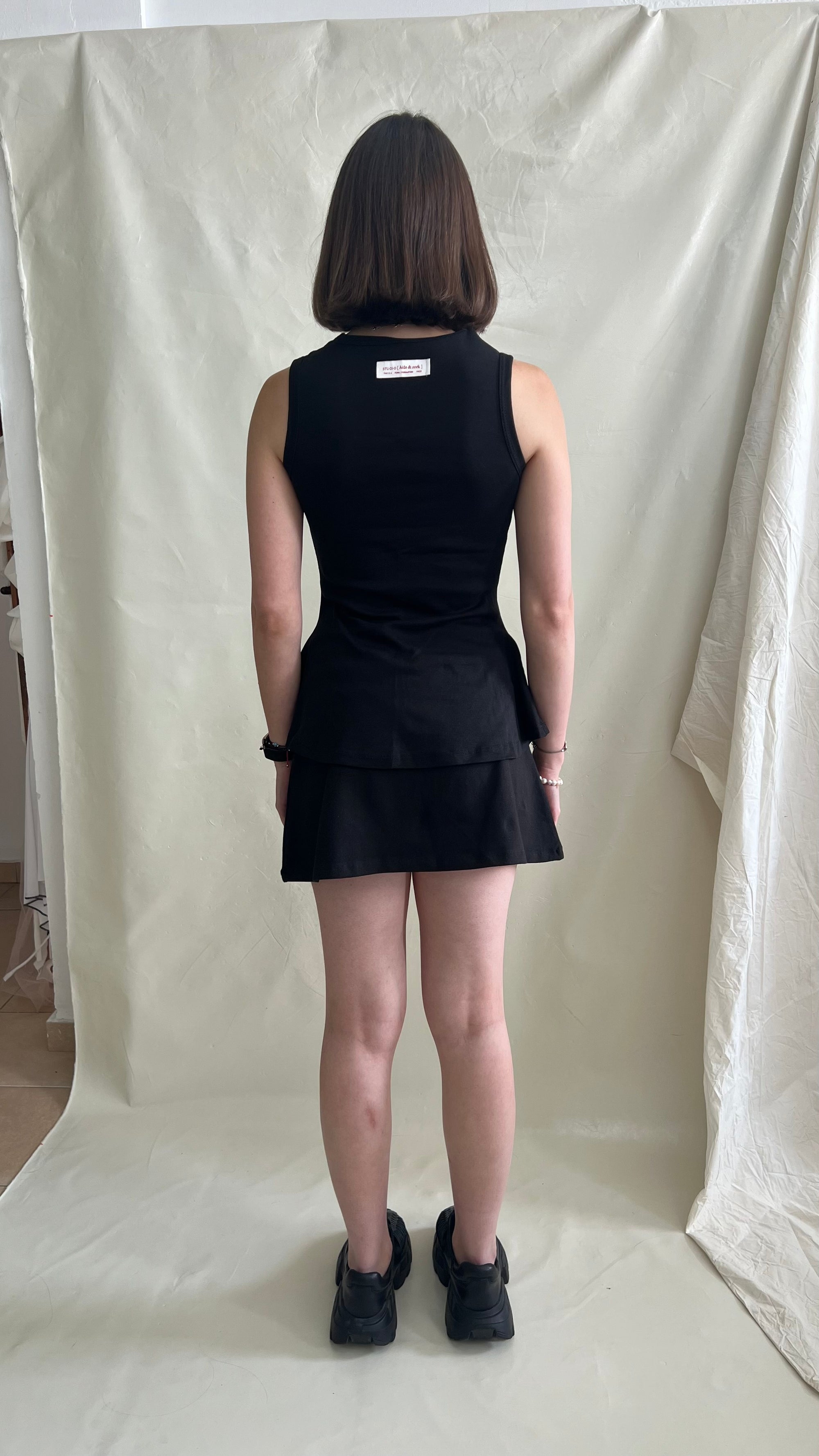 Fine Rib Tank- Black