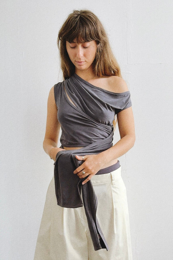 Wrap Tank- Gray Cupro