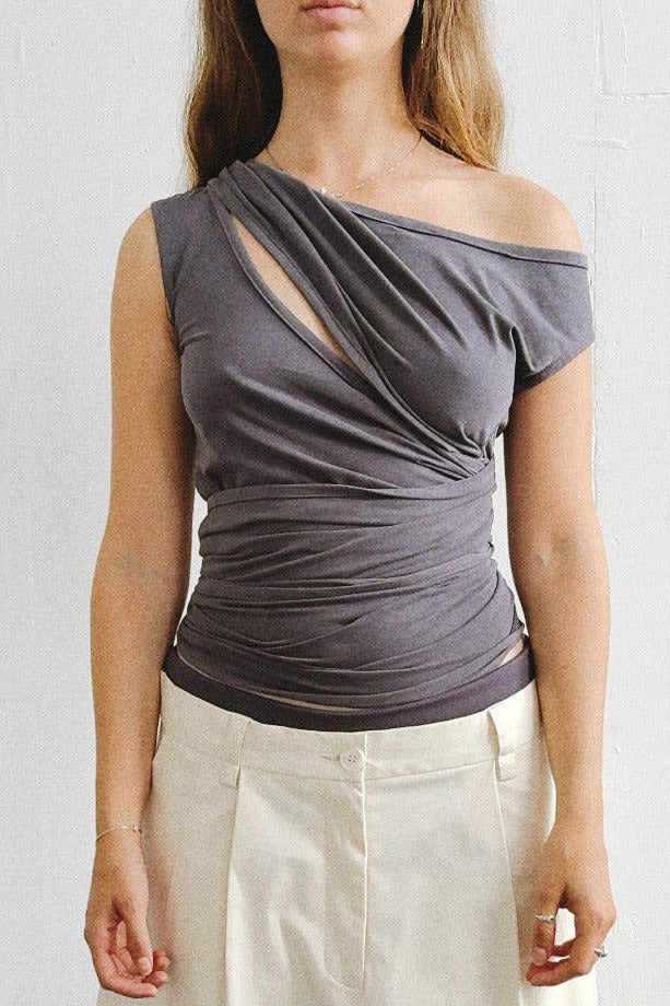 Wrap Tank- Gray Cupro