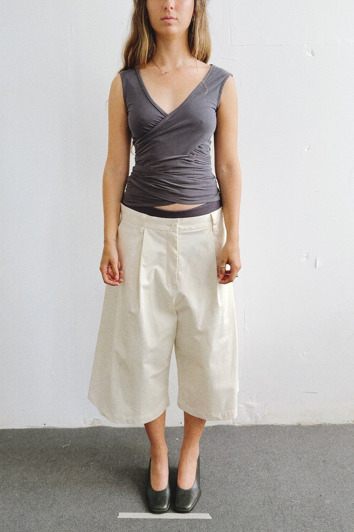 Wrap Tank- Gray Cupro