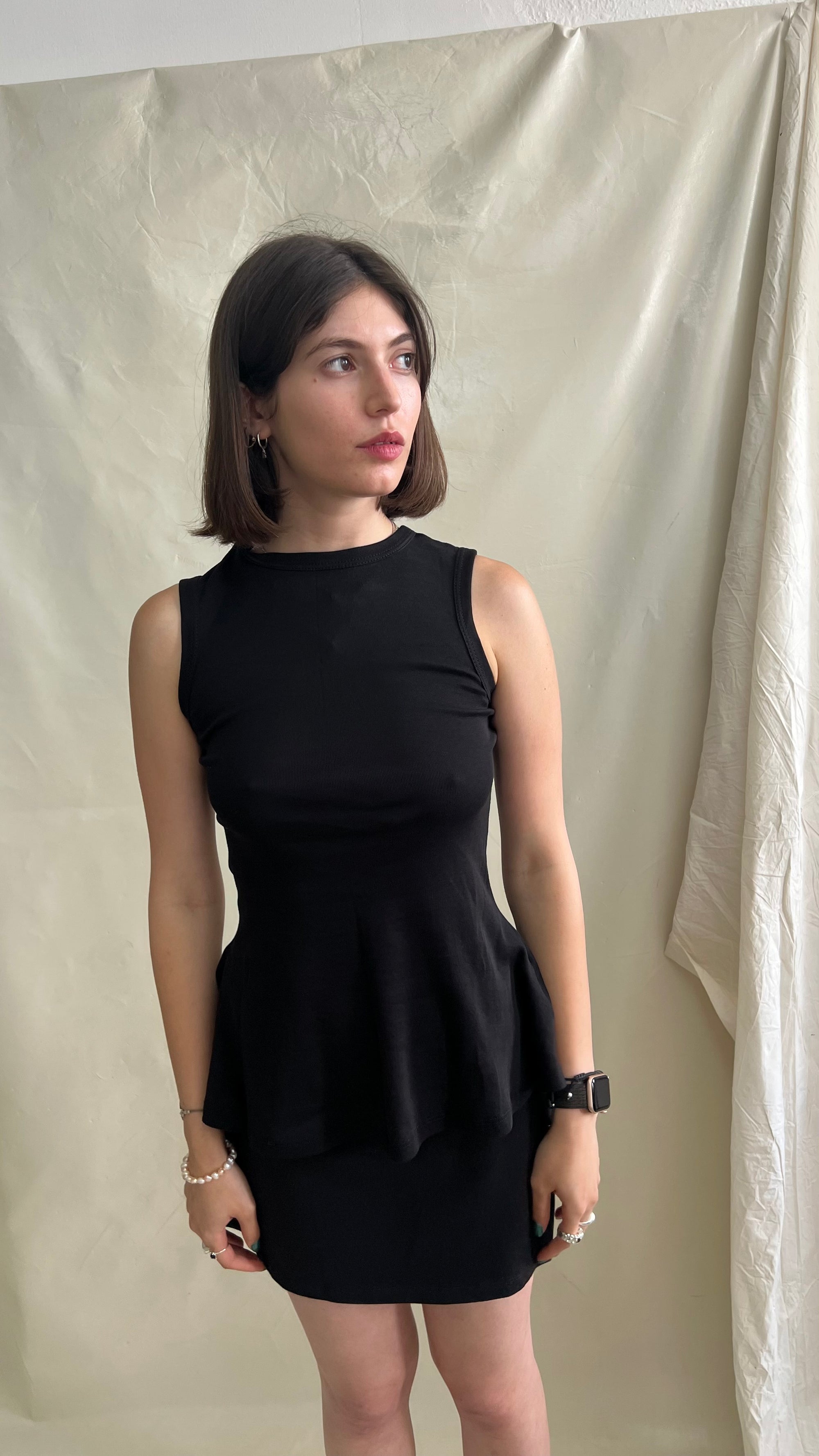 Fine Rib Tank- Black