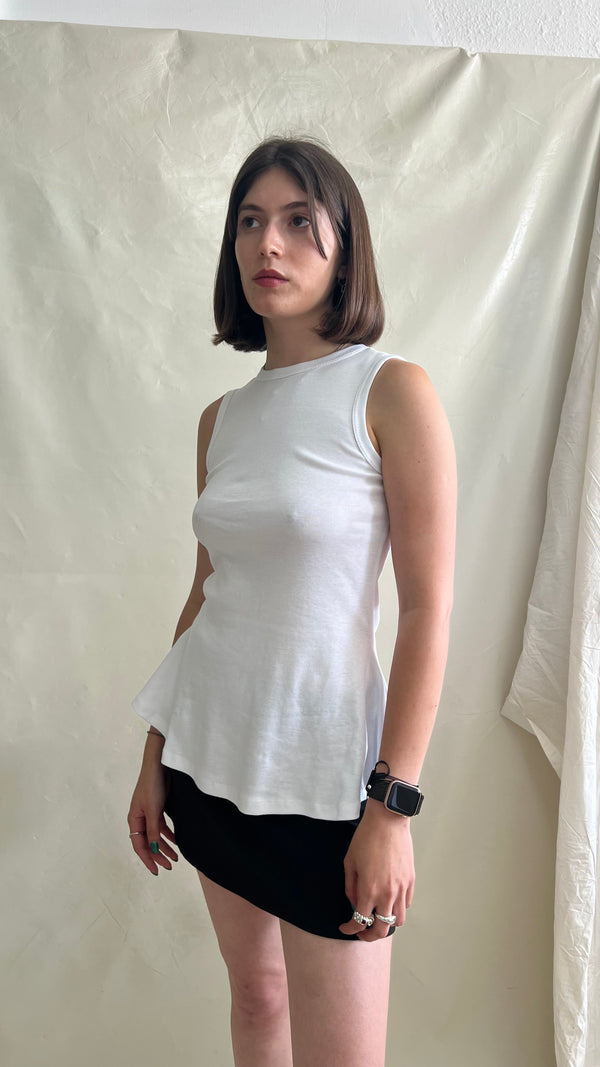 Fine Rib Tank- White