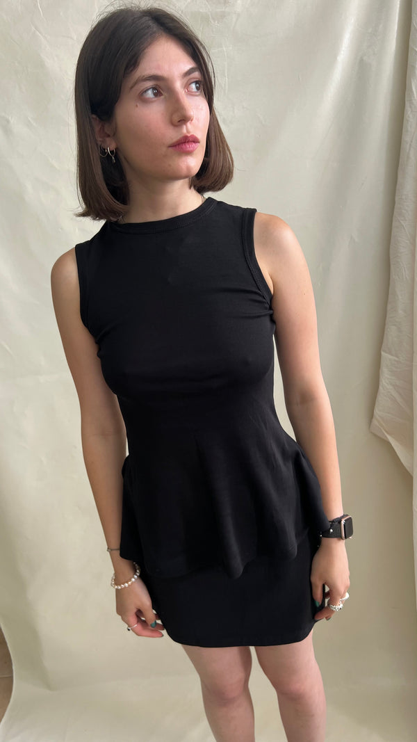 Fine Rib Tank- Black