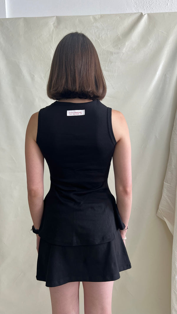 Fine Rib Tank- Black