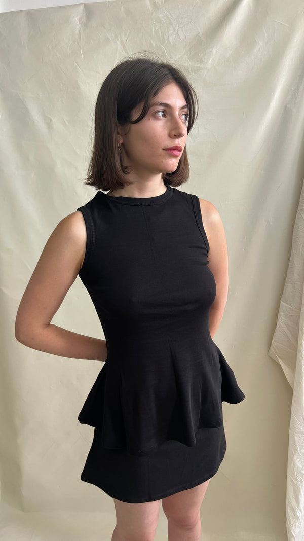 Fine Rib Tank- Black