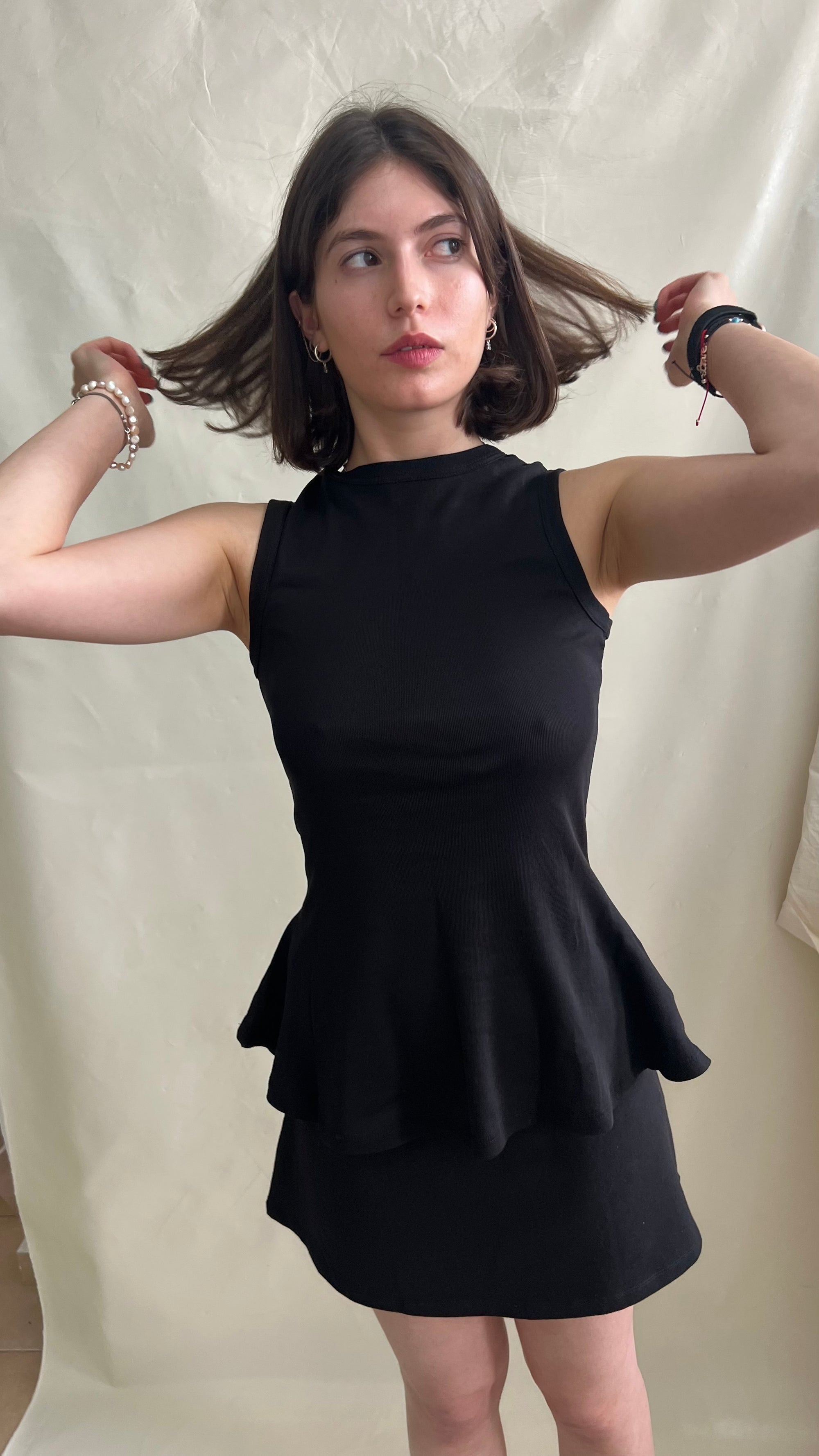 Fine Rib Tank- Black