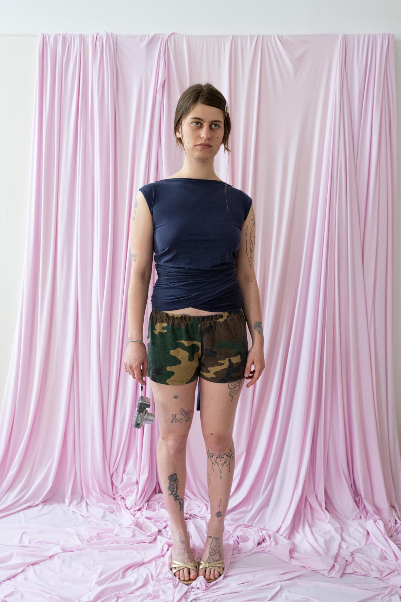 Wrap Tank- Navy Cupro