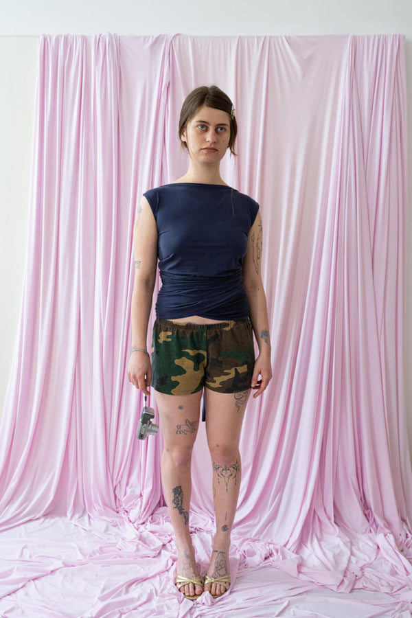 Wrap Tank- Navy Cupro