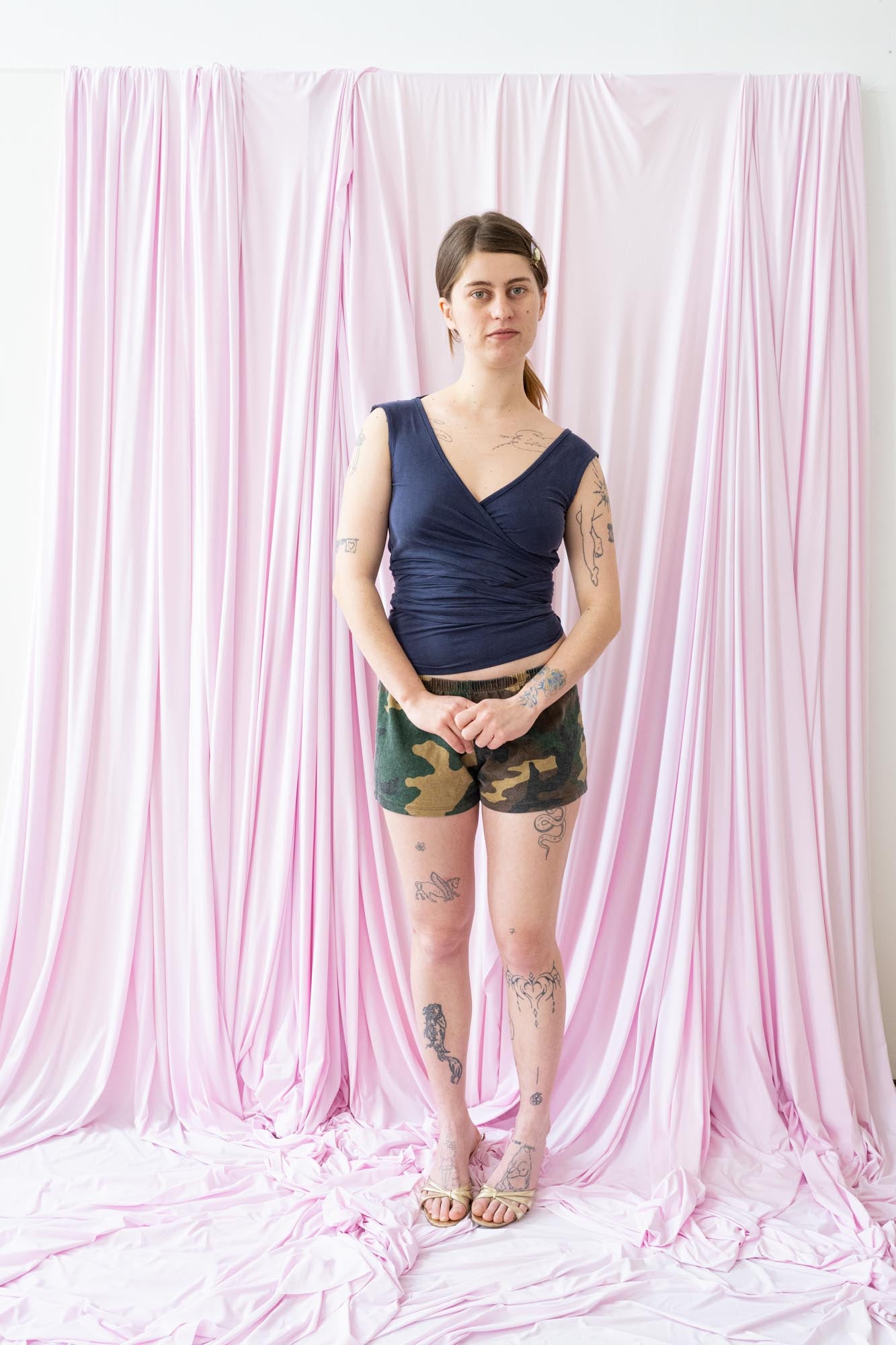 Wrap Tank- Navy Cupro