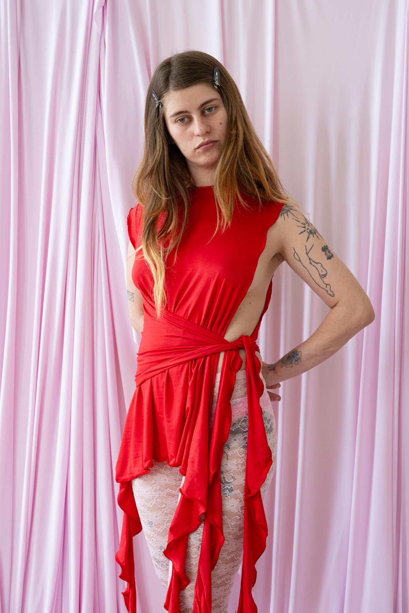 Skin Wrap Top- Red