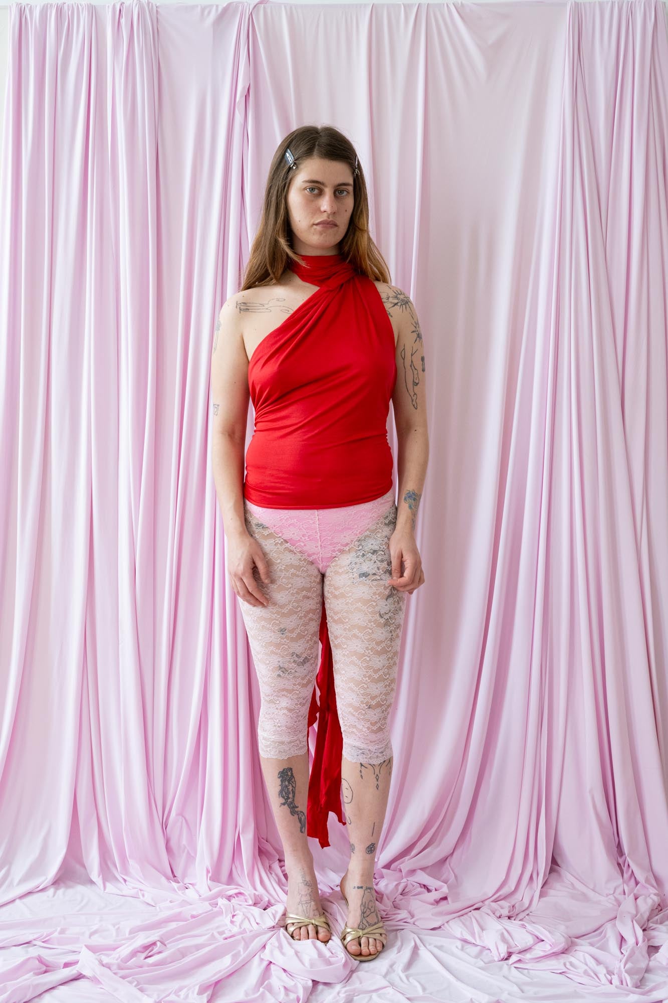 Skin Wrap Top- Red