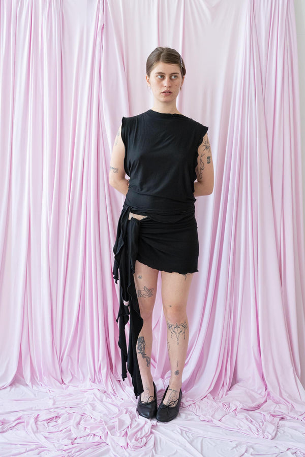 Skin Wrap Dress- Black