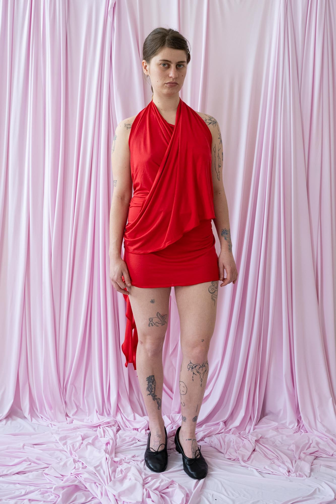 Skin Wrap Dress- Baby Pink