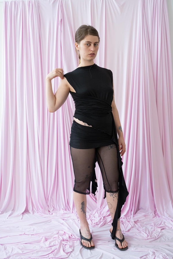 Skin Wrap Top- Black