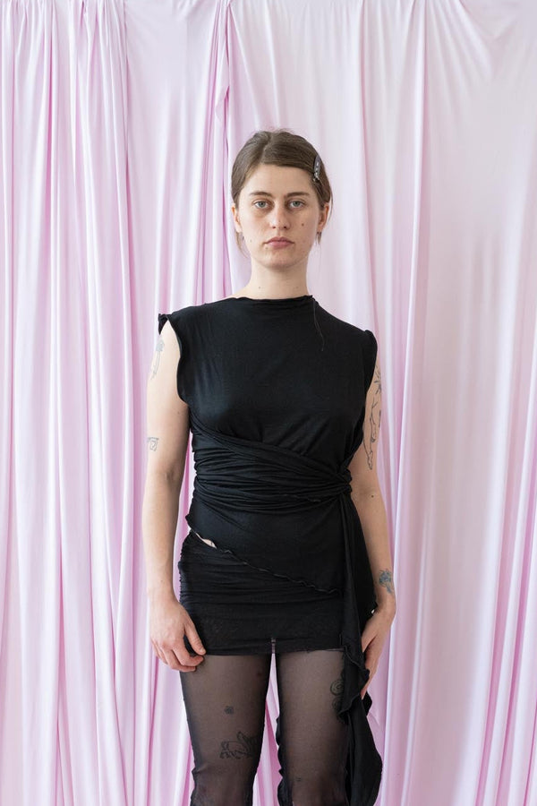 Skin Wrap Top- Black