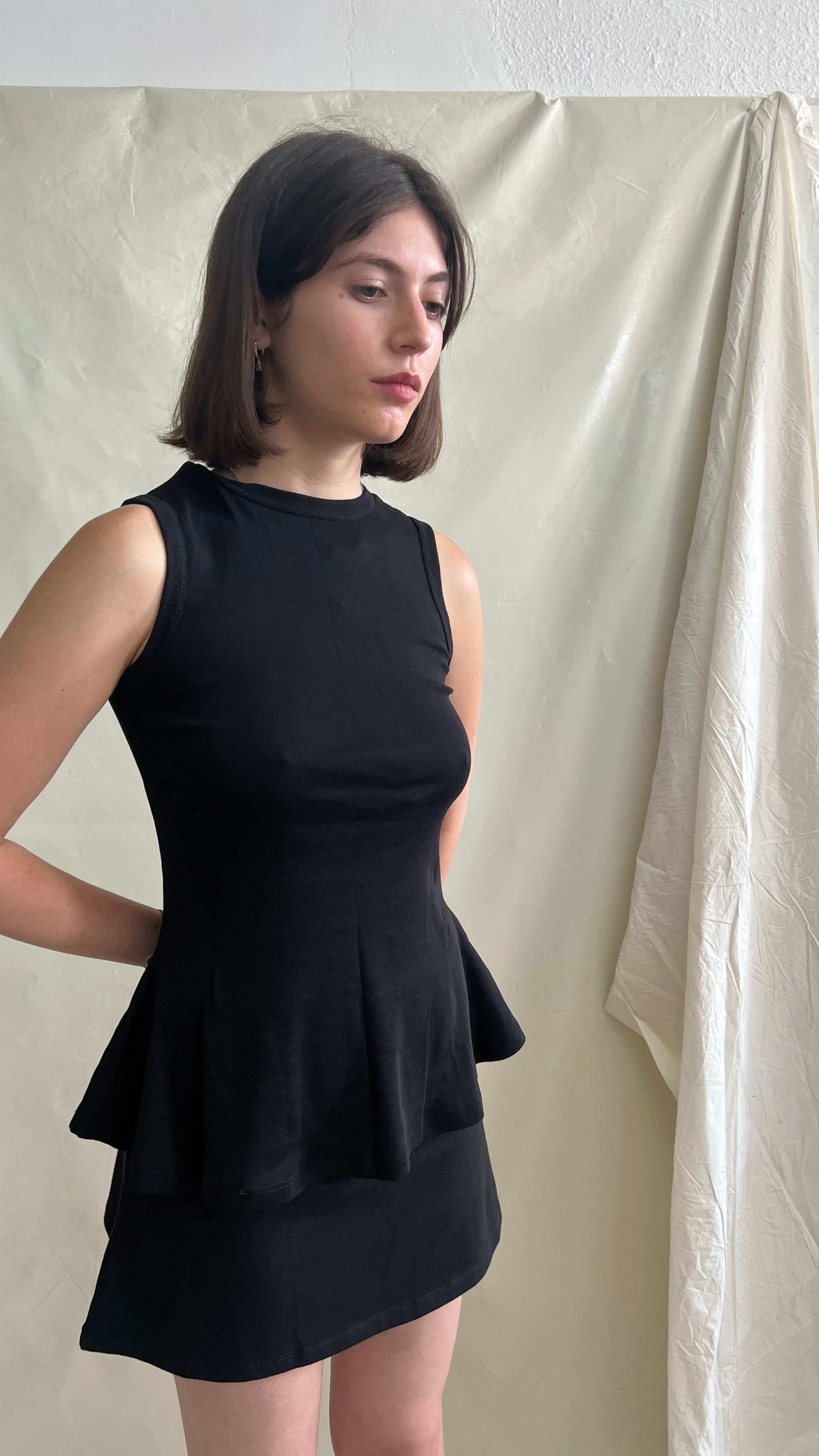 Fine Rib Tank- Black