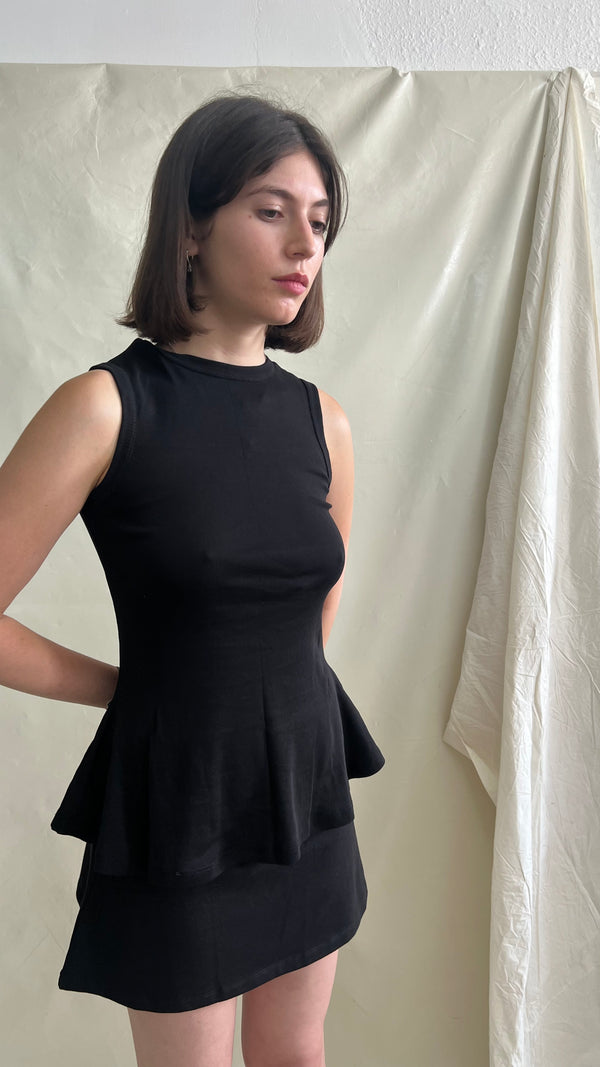 Fine Rib Tank- Black