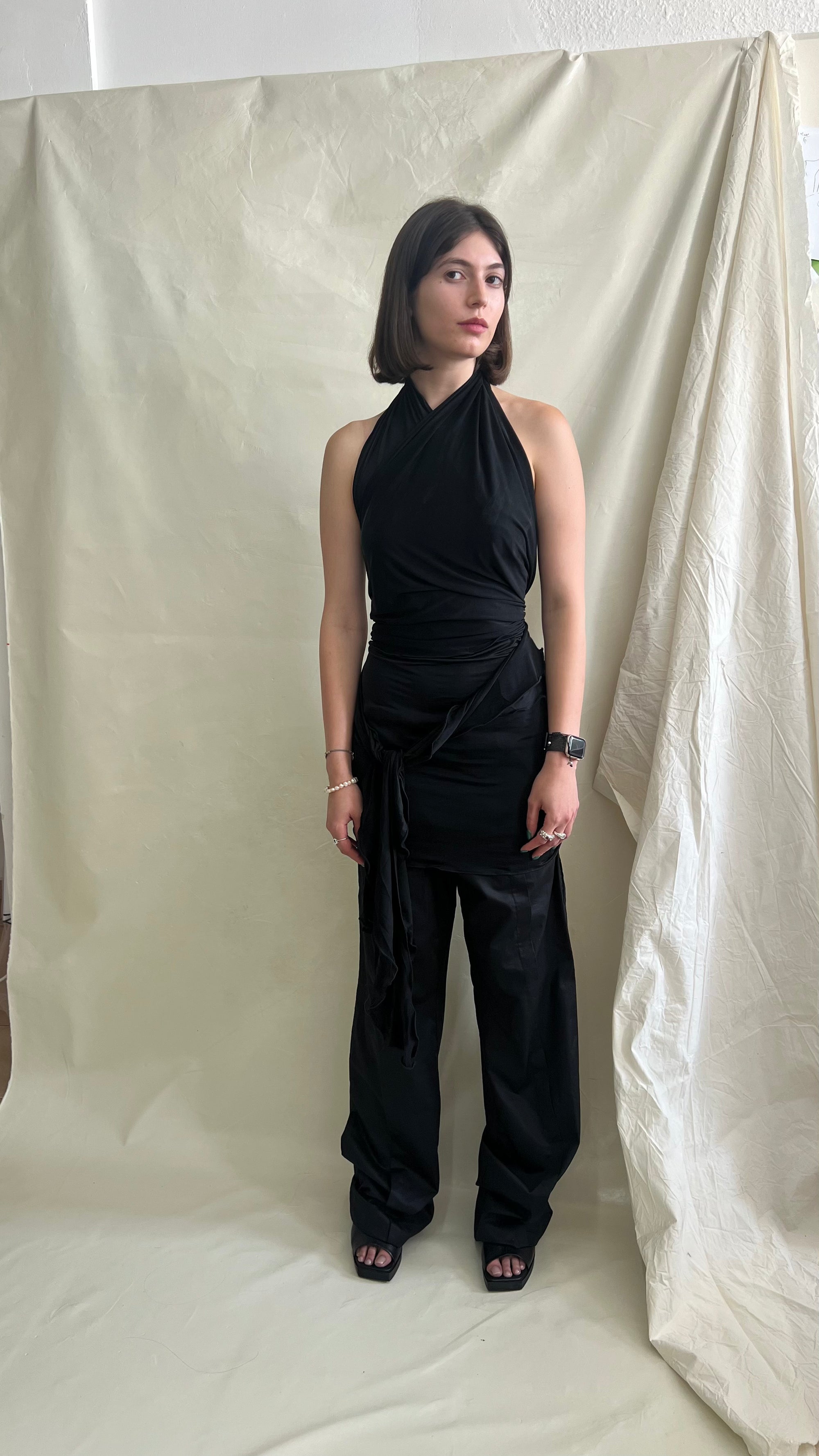 Skin Wrap Dress- Black