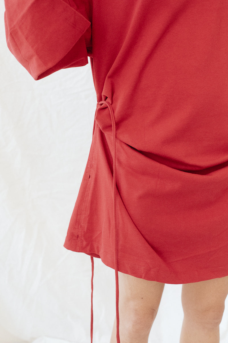 Playground Mini Tee Dress - Heavyweight Red Cotton