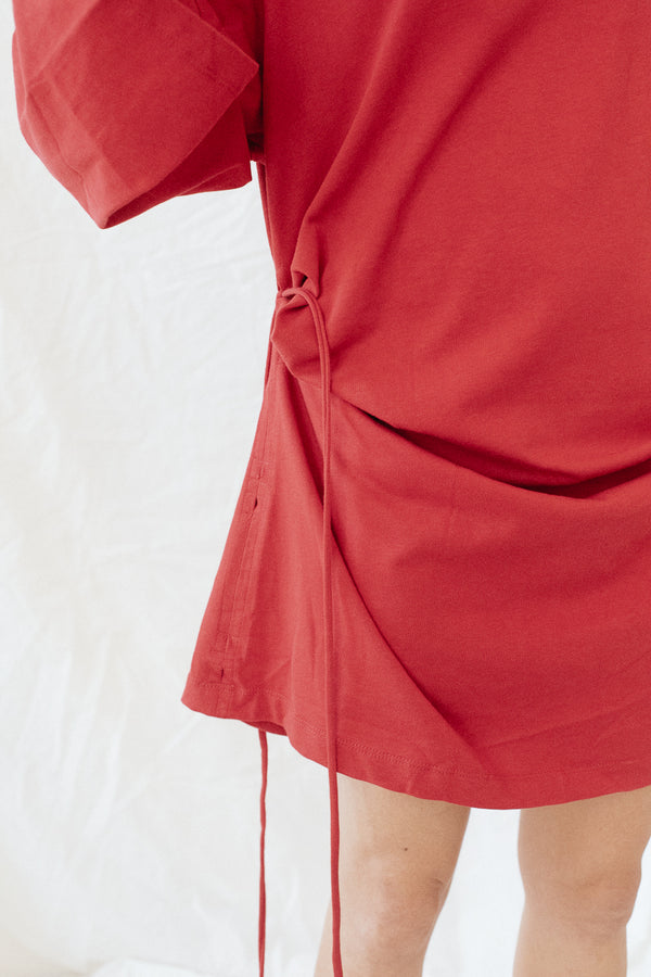 Playground Mini Tee Dress - Heavyweight Red Cotton