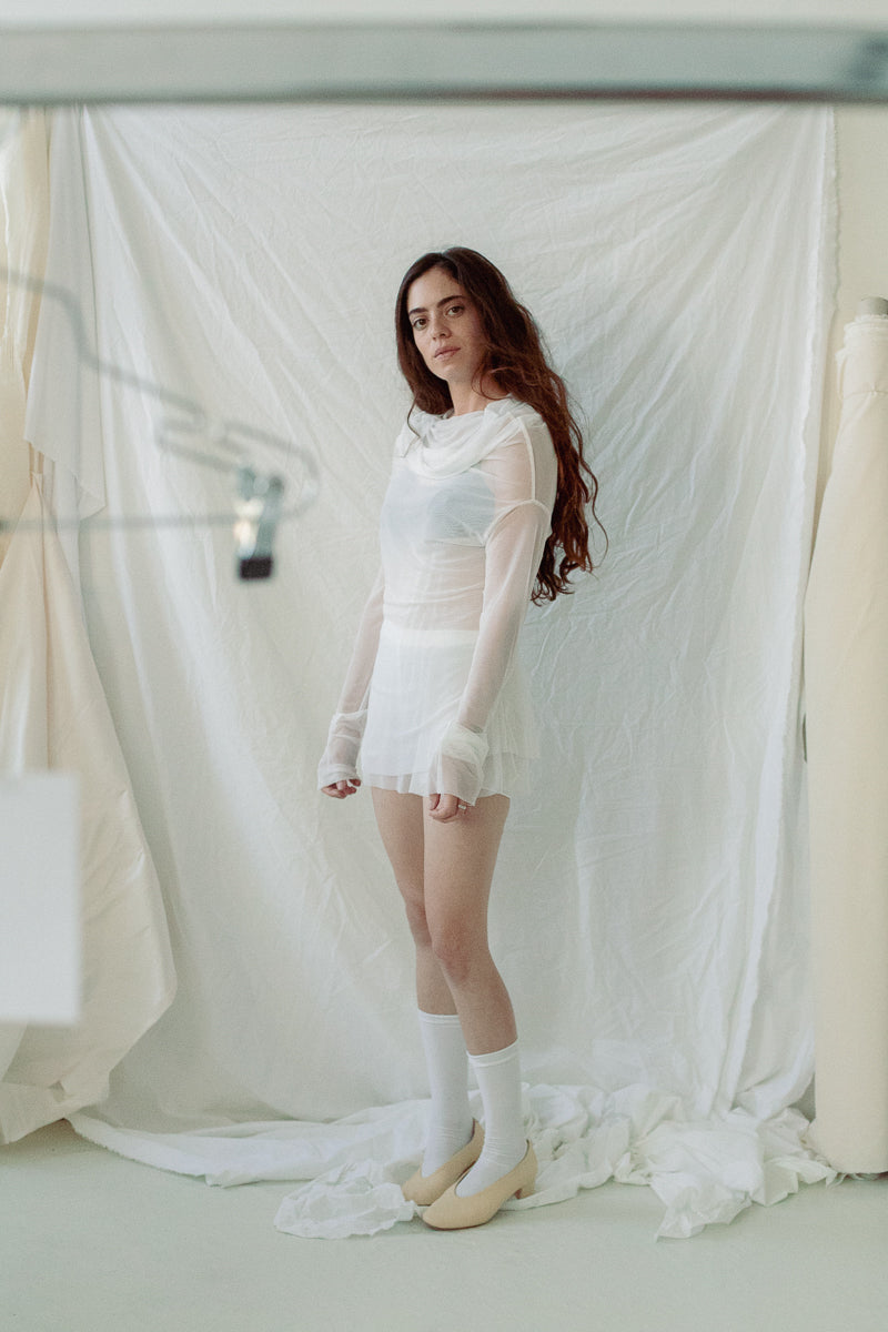 Double L.S- White Mesh