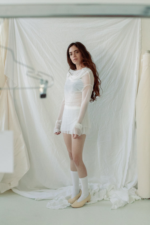 Double L.S- White Mesh