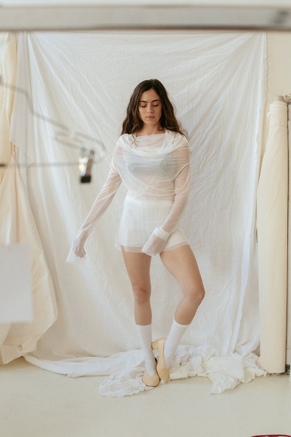 Double L.S- White Mesh