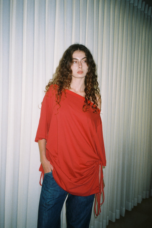 Playground Mini Tee Dress - Heavyweight Red Cotton