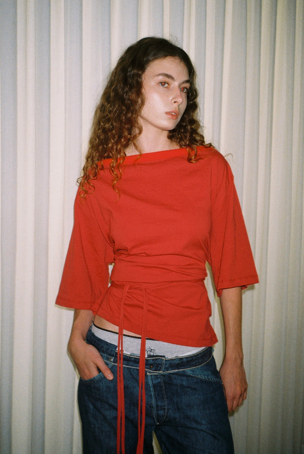 Playground Mini Tee Dress - Heavyweight Red Cotton