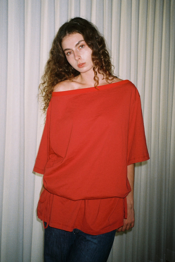 Playground Mini Tee Dress - Heavyweight Red Cotton