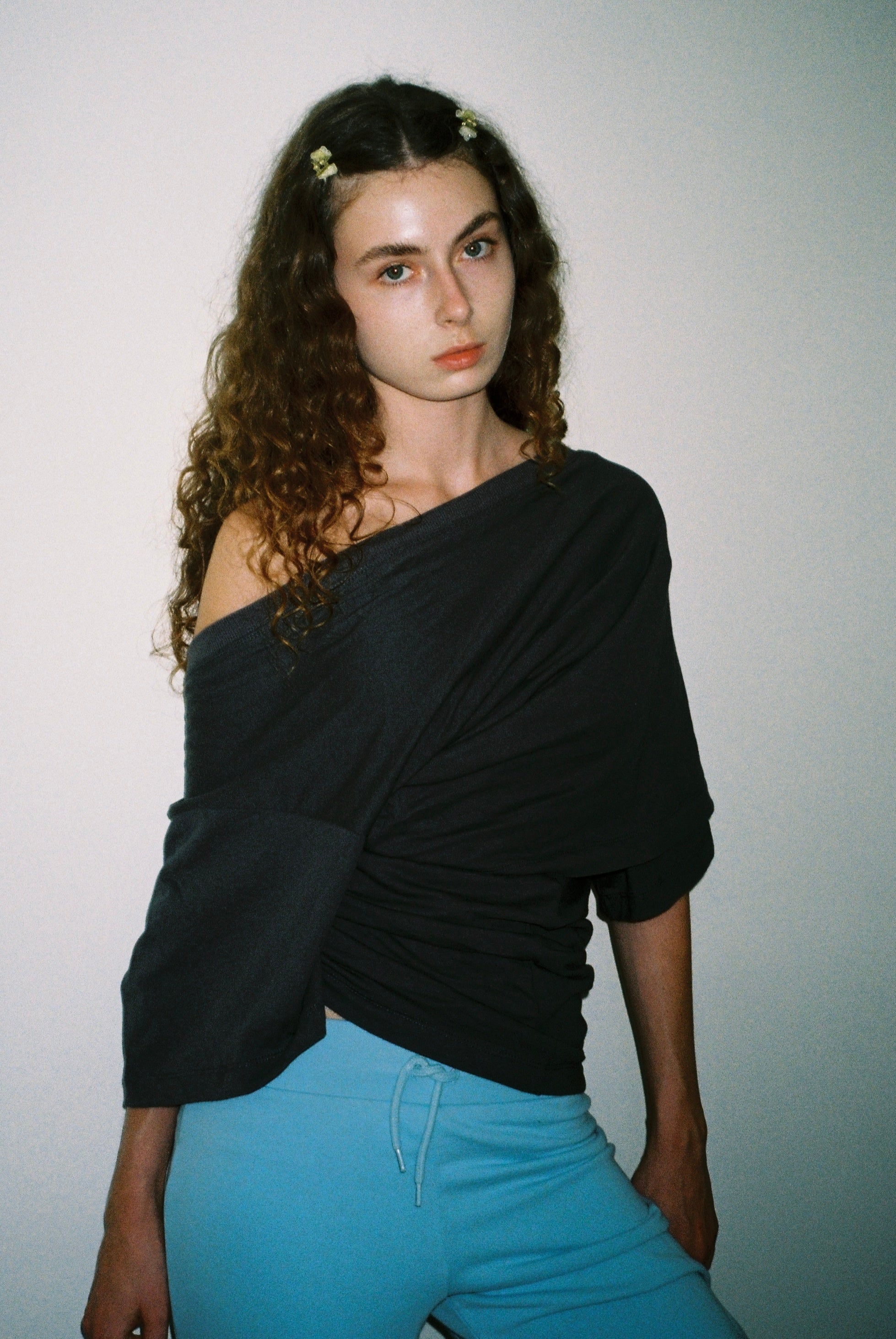 Oversized Wrap Tee - Steel Gray