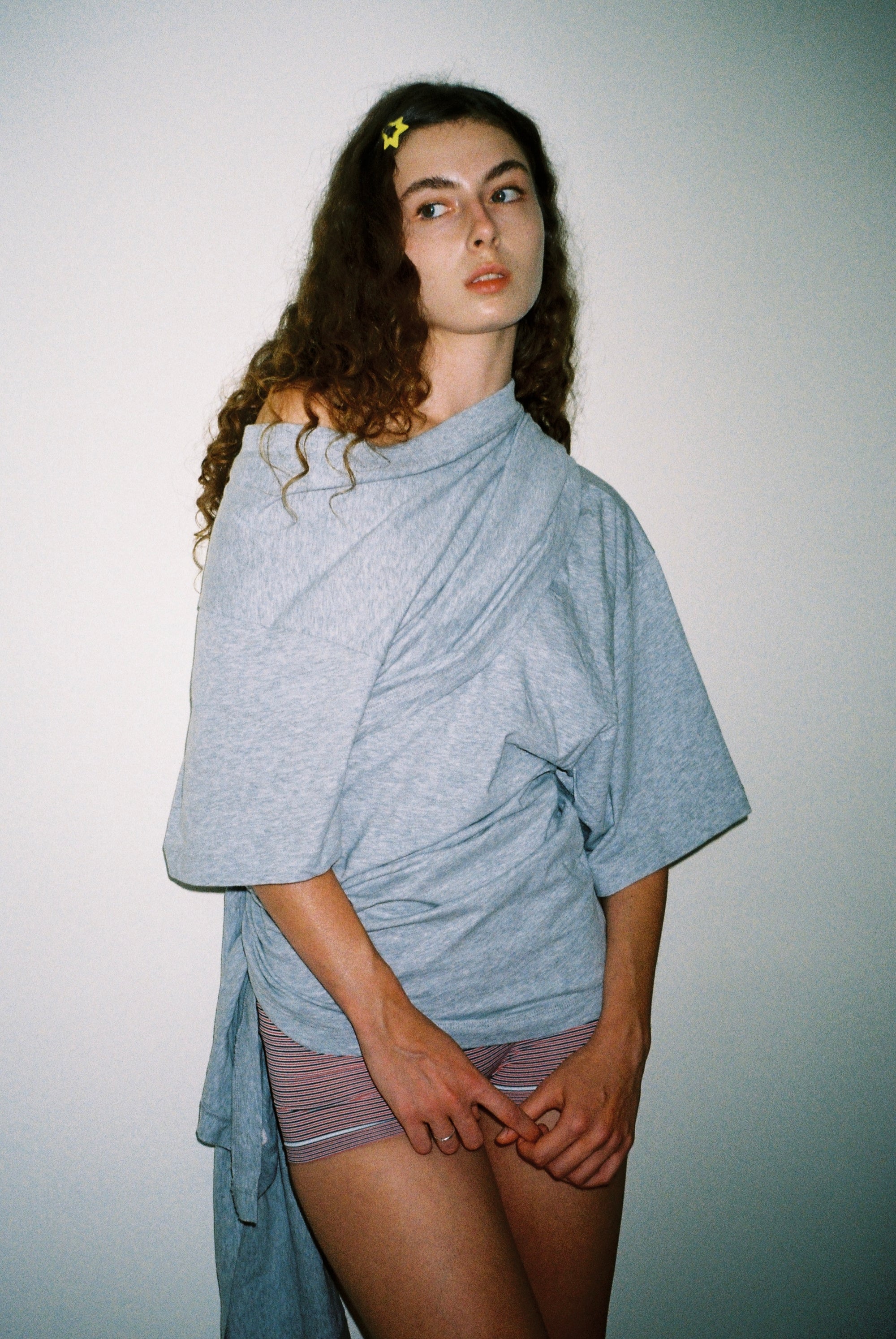 Oversized Wrap Tee - Melange