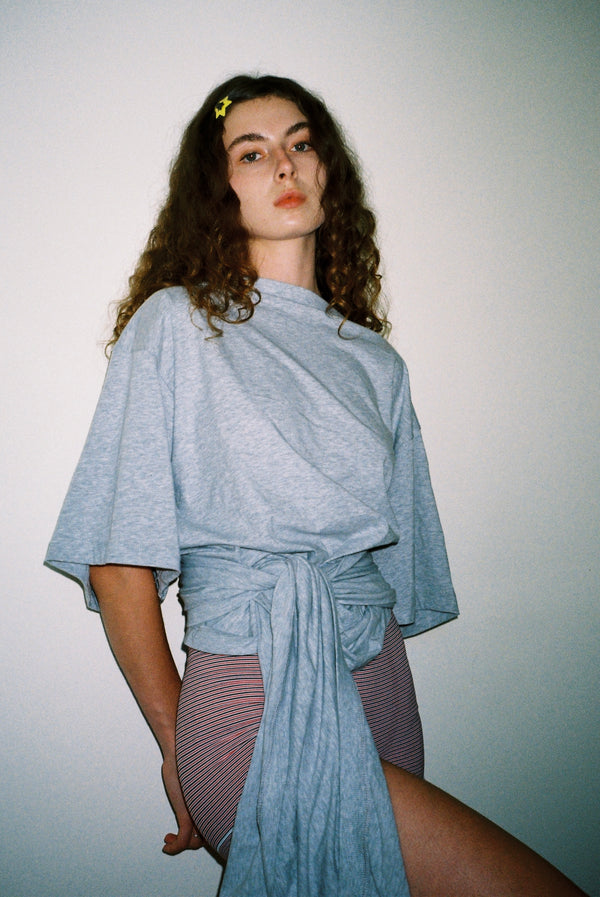 Oversized Wrap Tee - Melange