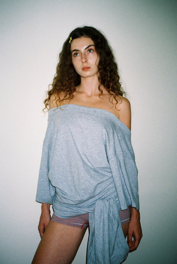 Oversized Wrap Tee - Melange