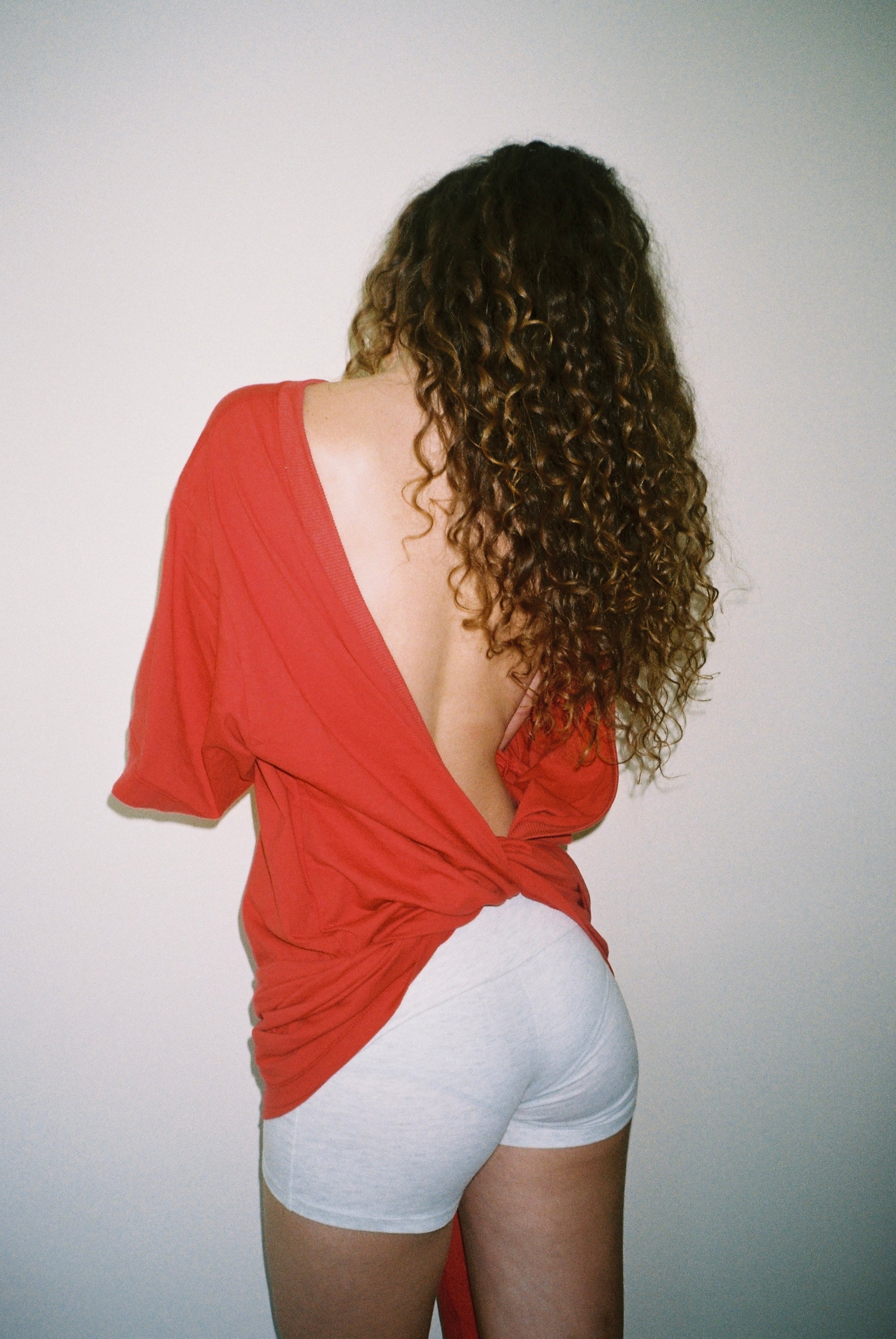Oversized Wrap Tee - Red