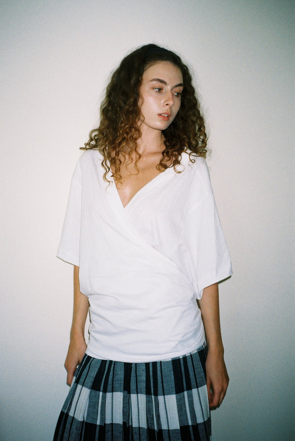 Oversized Wrap Tee - White