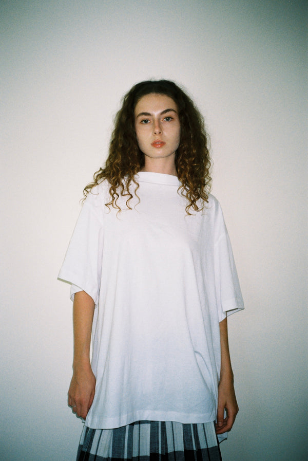 Oversized Wrap Tee - White