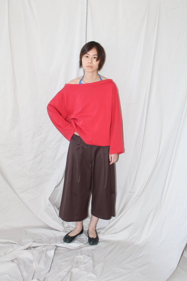 Wide tailored bermuda- Chocolate Brown