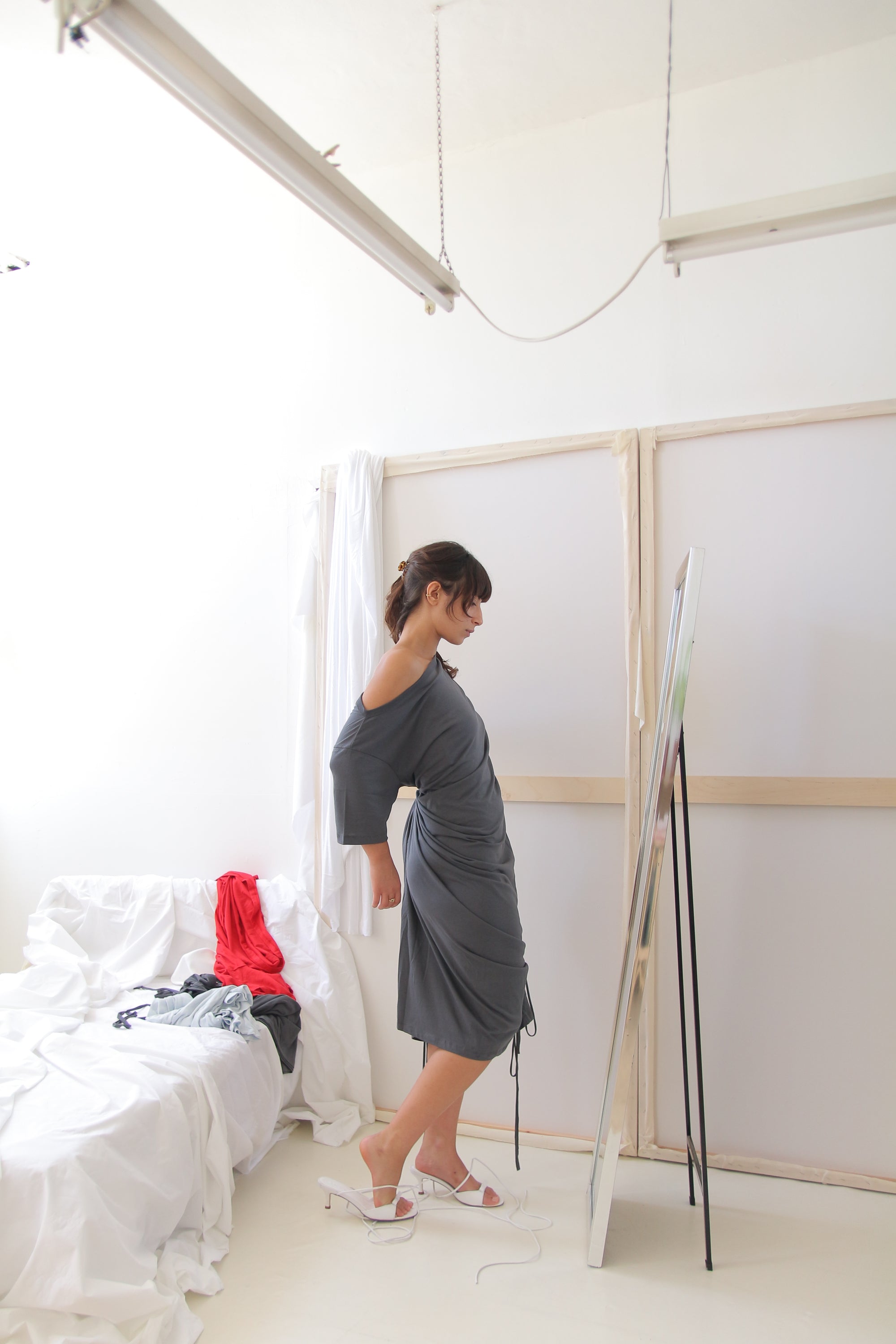 Playground Tee Dress- Steel Gray