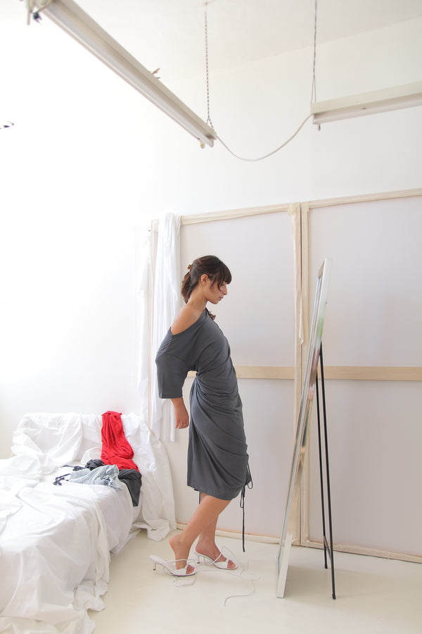 Playground Tee Dress- Steel Gray