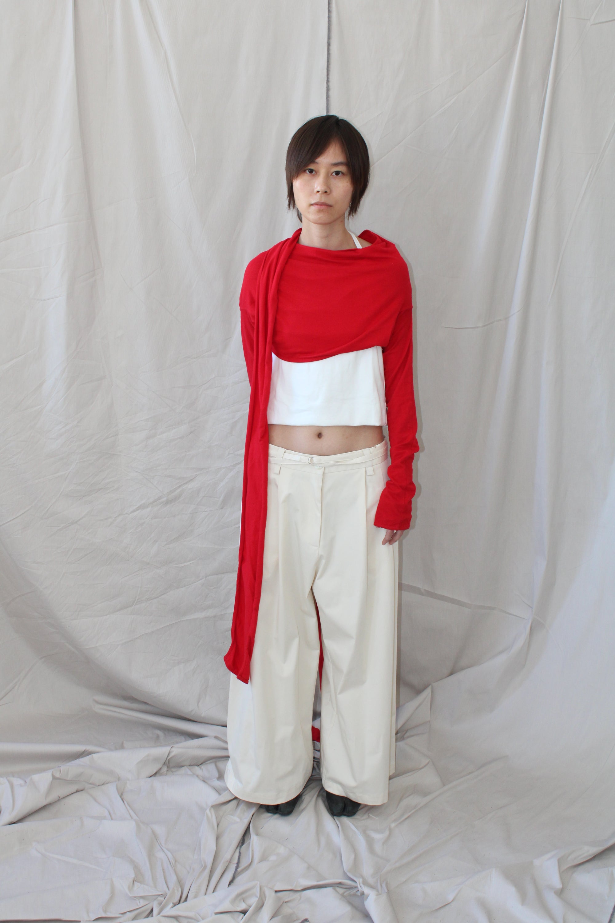 Pleated Pants With An Adjustable Hem Strap- Heavyweight Cotton