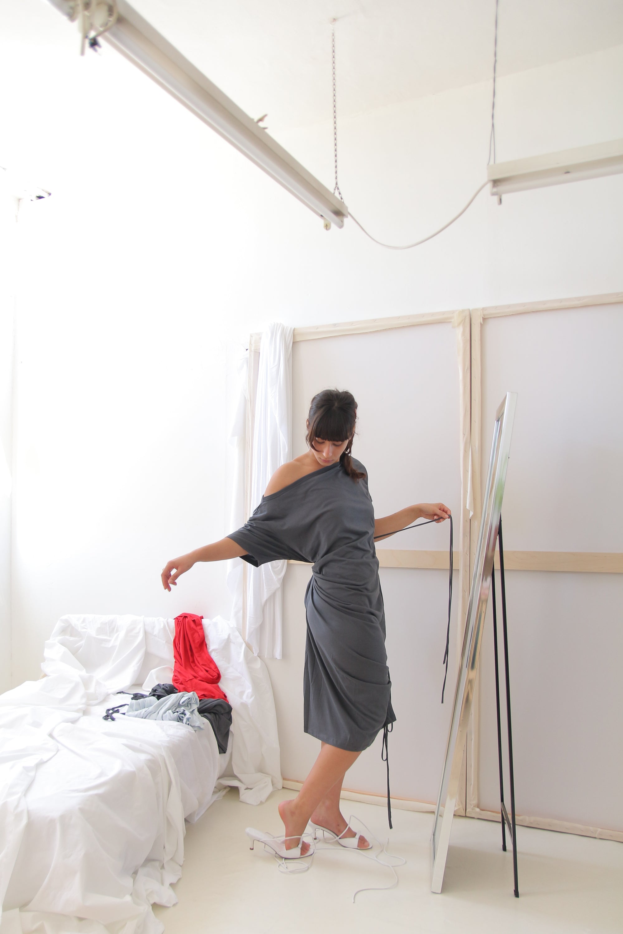 Playground Tee Dress- Steel Gray