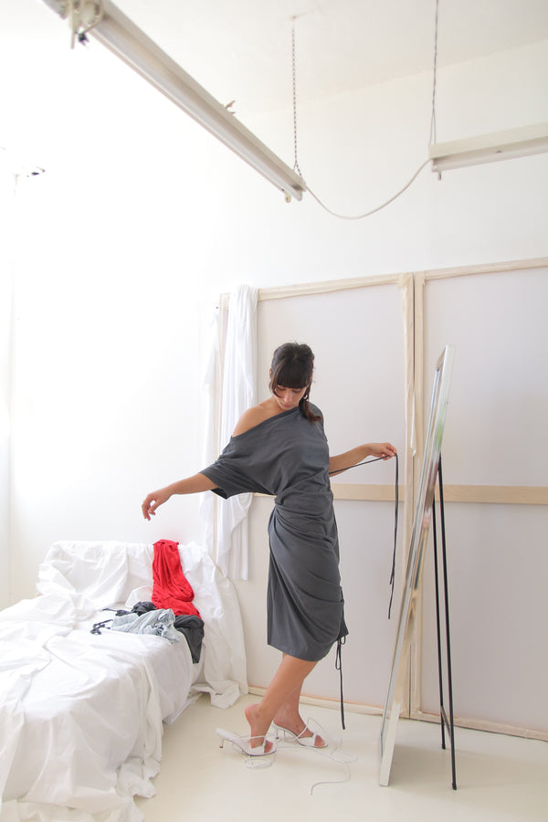Playground Tee Dress- Steel Gray