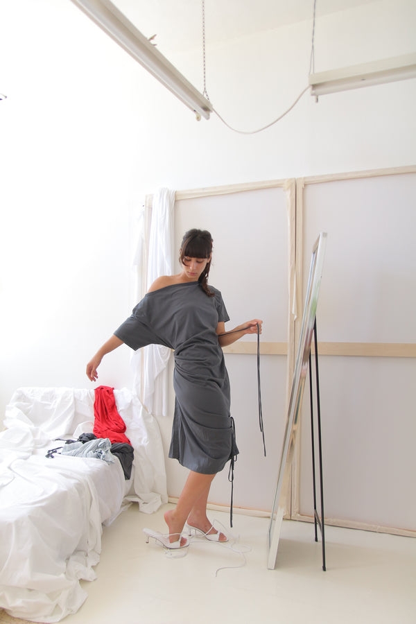 Playground Tee Dress- Steel Gray