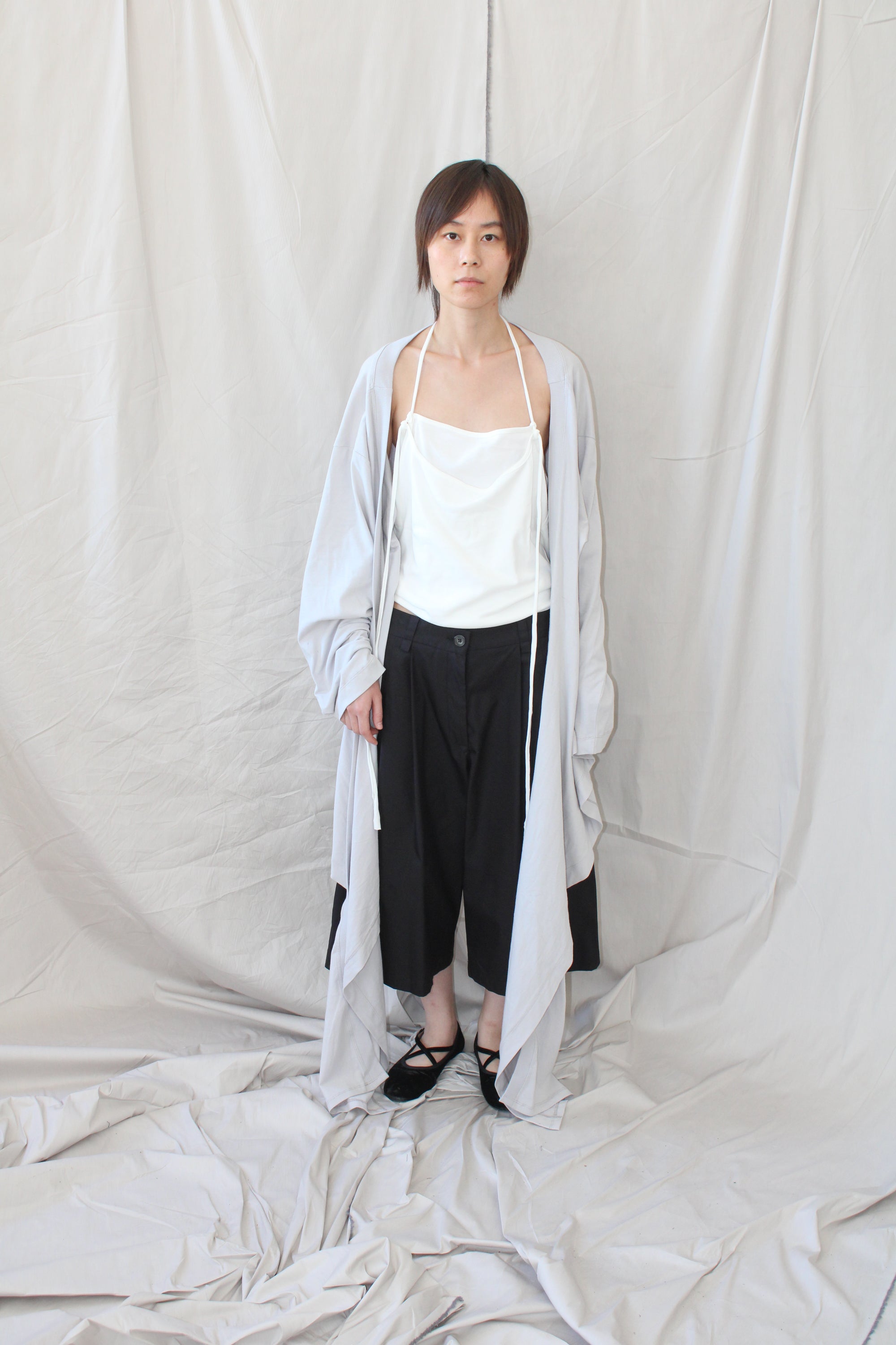 Wide tailored bermuda- Black