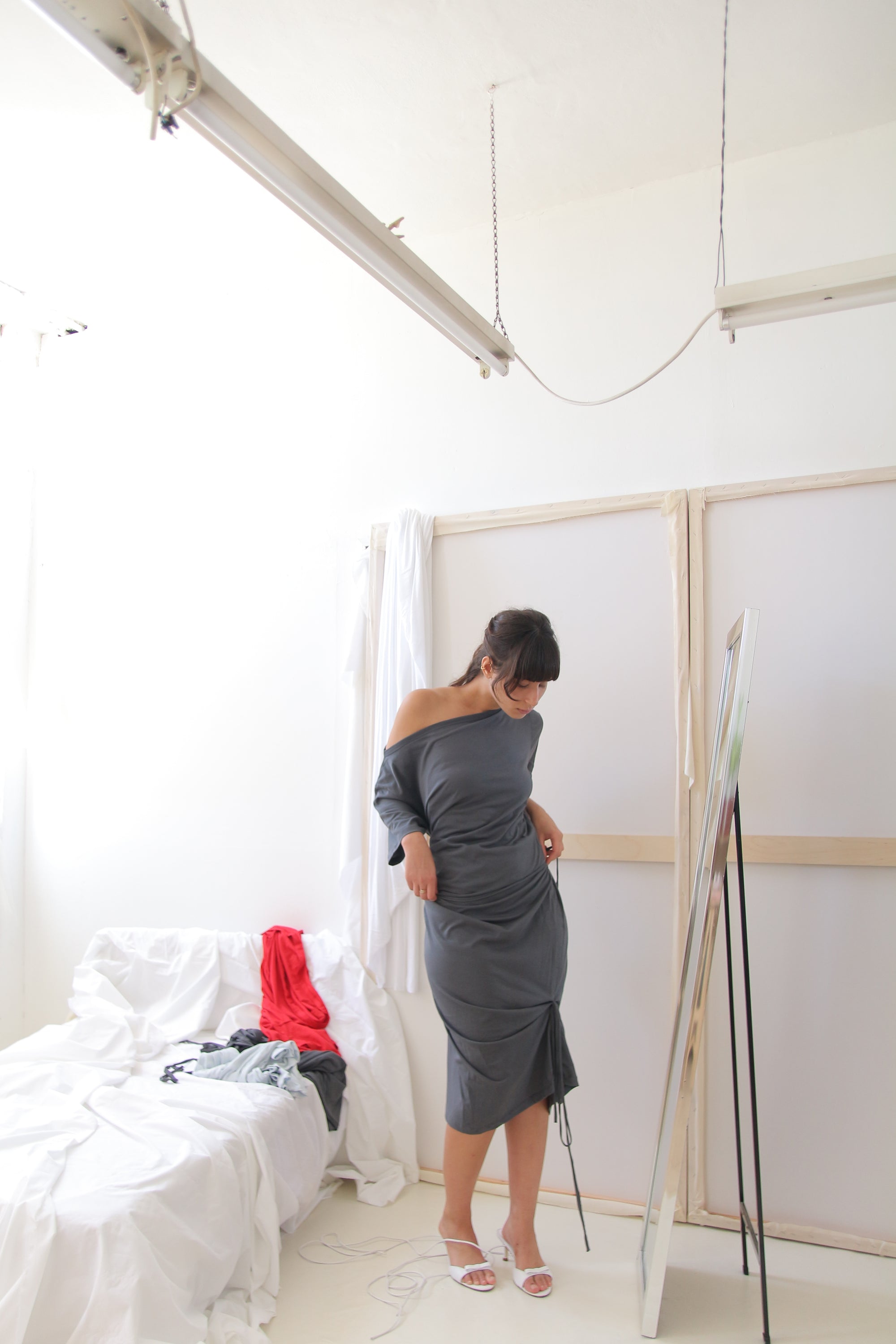 Playground Tee Dress- Steel Gray